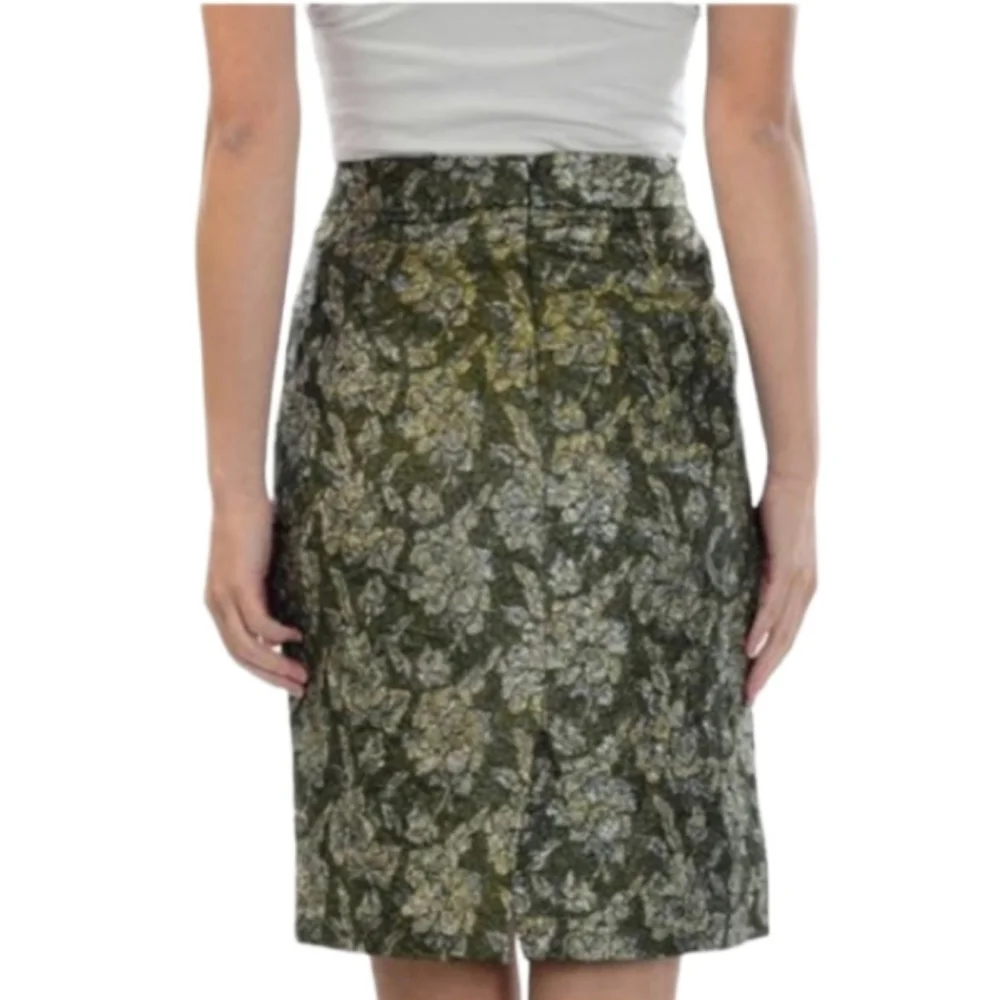 J.Crew Jacquard Metallic Floral Crinke Skirt - Picture 2 of 8